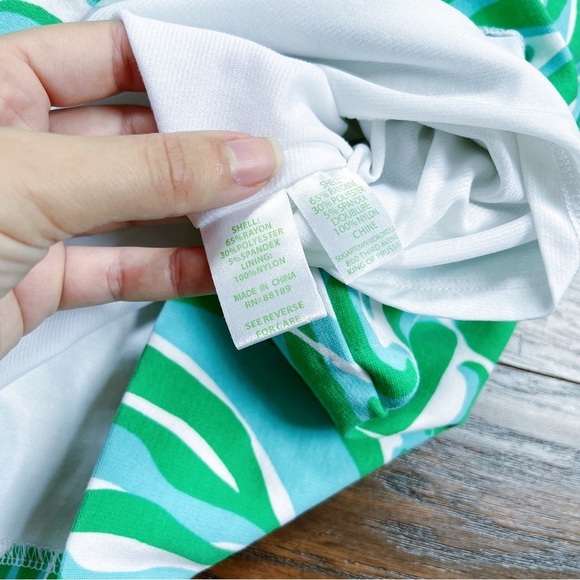 Lilly Pulitzer • Charlena Dress printed ponte shift green blue Finders Keepers - Picture 8 of 13
